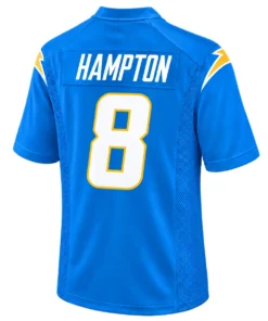 Omarion Hampton Jersey back with HAMPTON name and white number 8