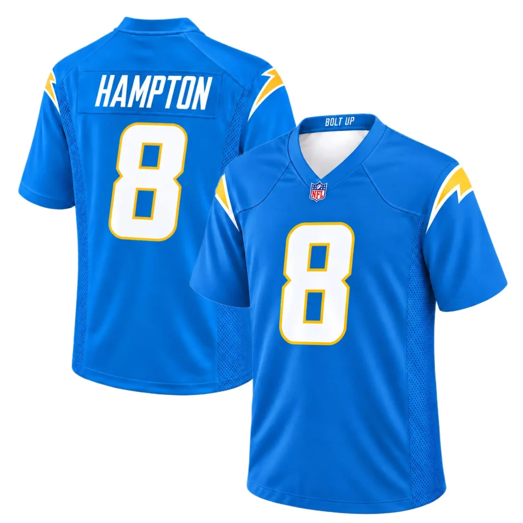 Omarion Hampton Chargers Jersey - Vibrant Powder Blue