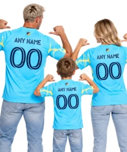 Family wearing Philadelphia Union 2026 Away Jersey