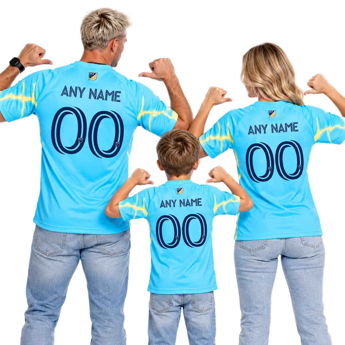 Family wearing Philadelphia Union 2026 Away Jersey