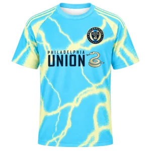 Philadelphia Union 2026 Away Jersey front blue lightning design