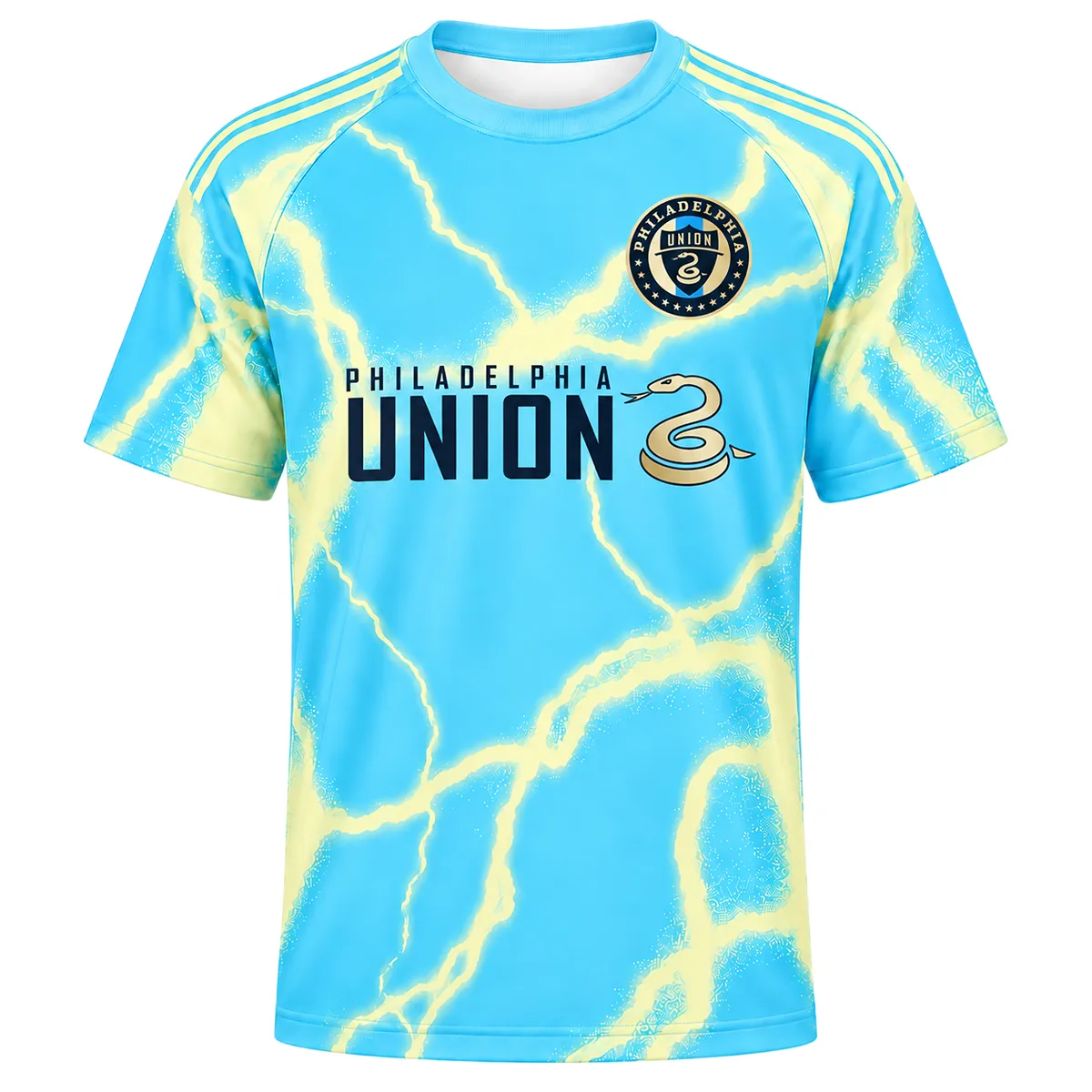 Philadelphia Union 2026 Away Jersey front blue lightning design