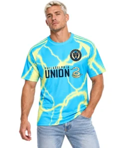 Model wearing Philadelphia Union 2026 Away Jersey