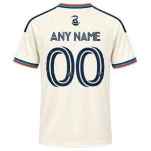 Philadelphia Union third jersey back with navy snake emblem, custom ANY NAME lettering and number 00