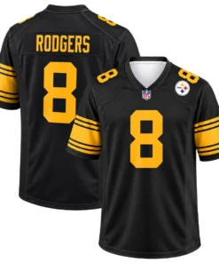Pittsburgh Steelers Aaron Rodgers Black Alternate Jersey – Elite QB Style