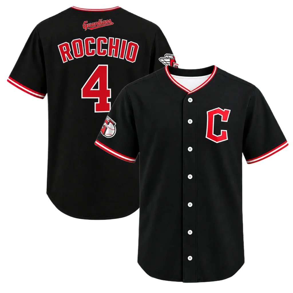 Rocchio Black Cleveland Guardians Jersey Bold Name & Number