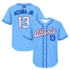 Ronald Acuna Jr. Blue Braves Jersey Memorable throwback style
