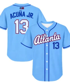 Ronald Acuna Jr. Blue Braves Jersey Memorable throwback style