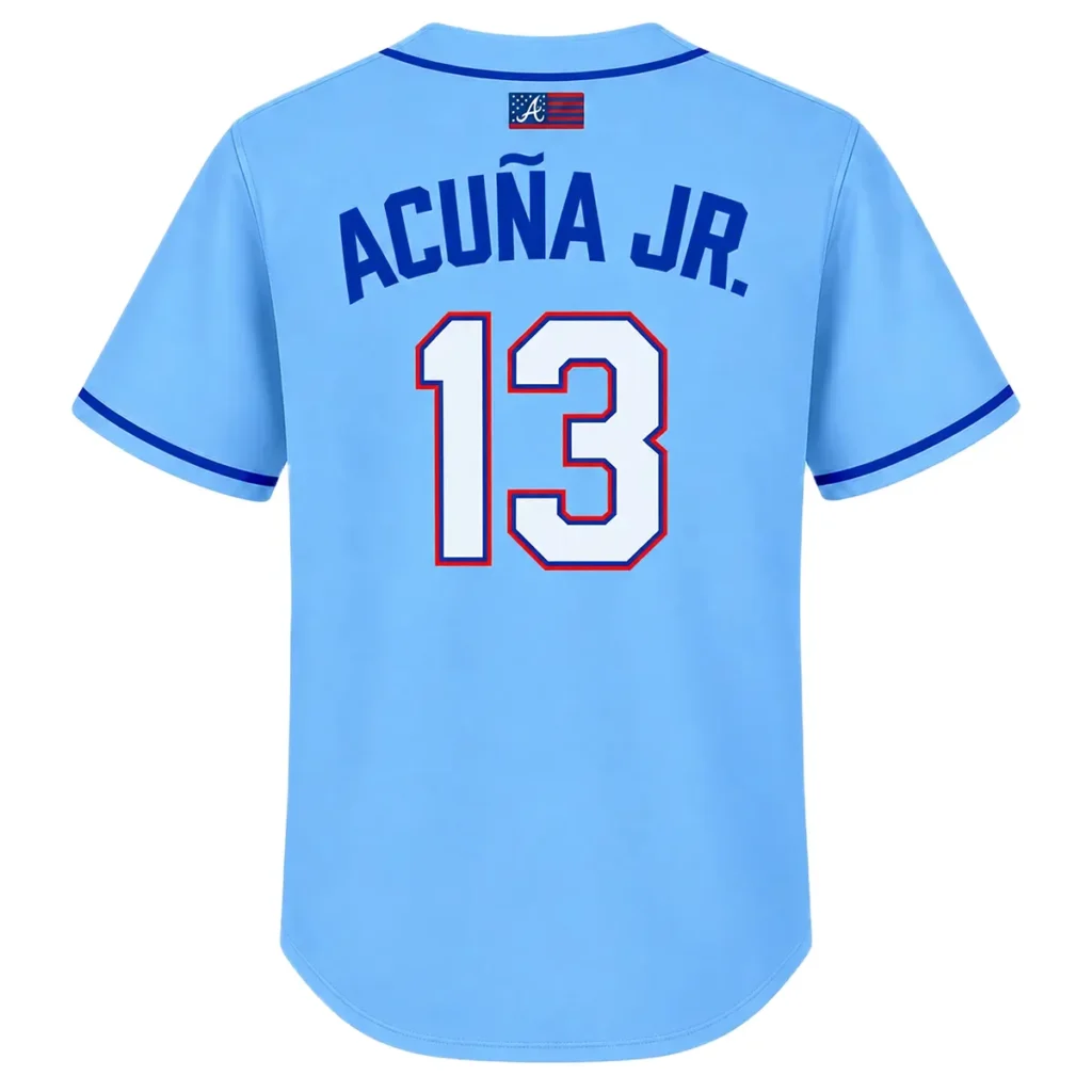 Ronald Acuna Jr. Blue Braves Jersey Memorable throwback style