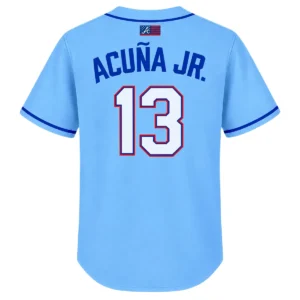Ronald Acuna Jr. Blue Braves Jersey Memorable throwback style