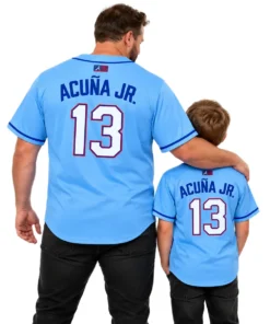 Ronald Acuna Jr. Blue Braves Jersey Memorable throwback style