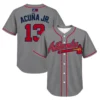 Ronald Acuna Jr. Braves Gray Jersey Vibrant MLB Road baseball style