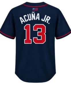 Ronald Acuna Jr. Braves Navy Jersey Vibrant Alternate MLB baseball
