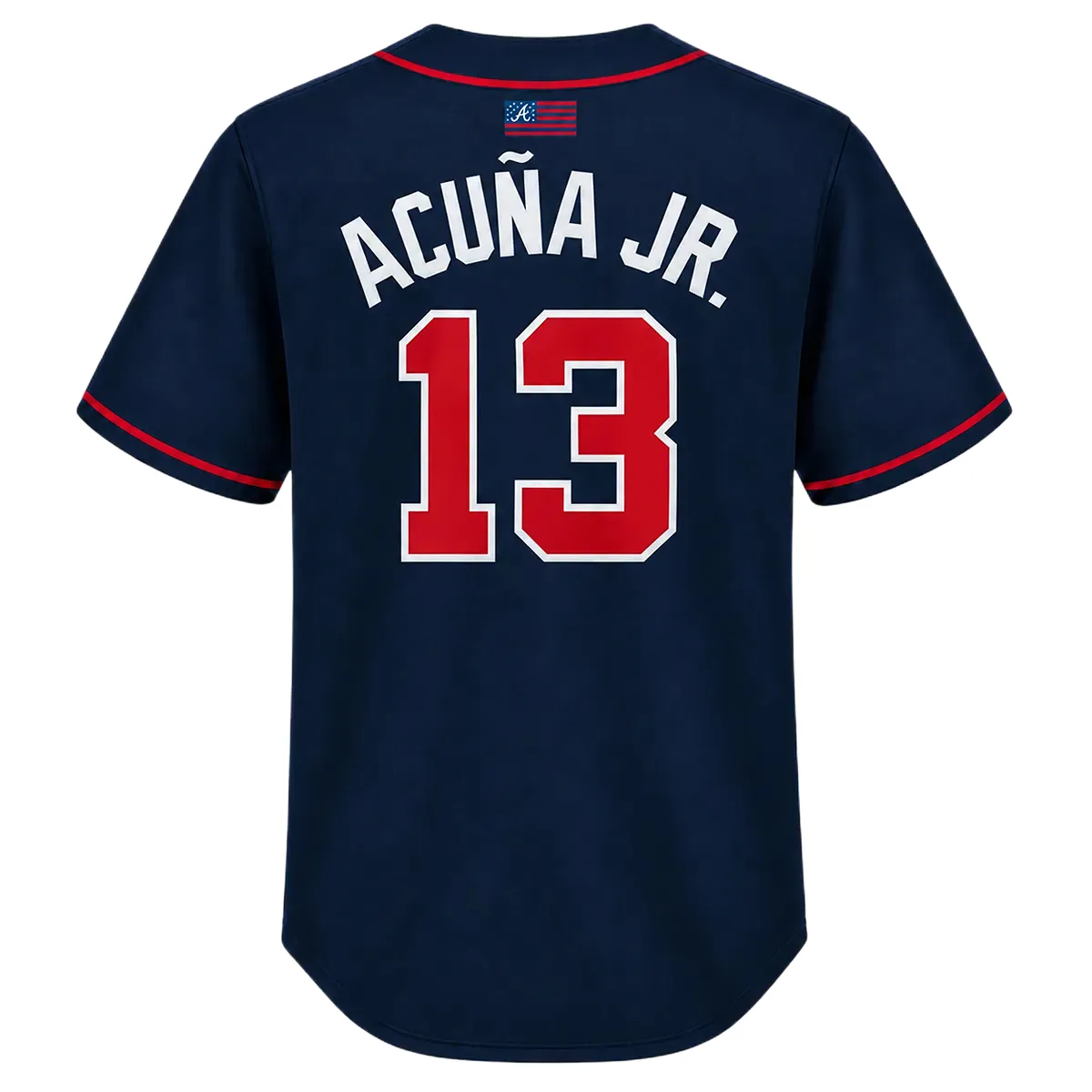Ronald Acuna Jr. Braves Navy Jersey Vibrant Alternate MLB baseball