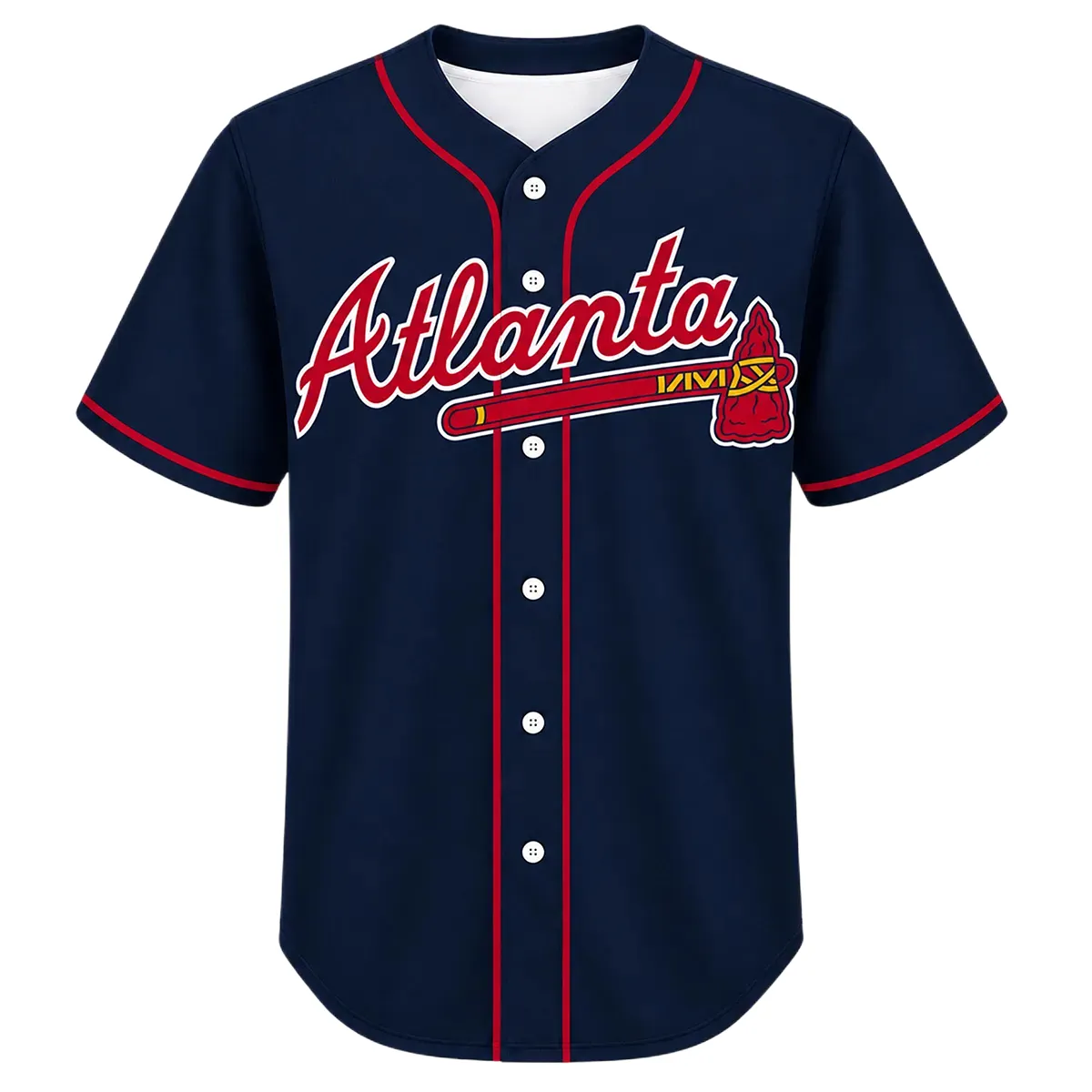 Ronald Acuna Jr. Braves Navy Jersey Vibrant Alternate MLB baseball