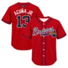 Ronald Acuna Jr. Braves Red Jersey Vibrant MLB baseball