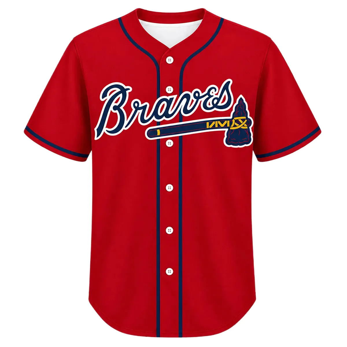 Ronald Acuna Jr. Braves Red Jersey Vibrant MLB baseball