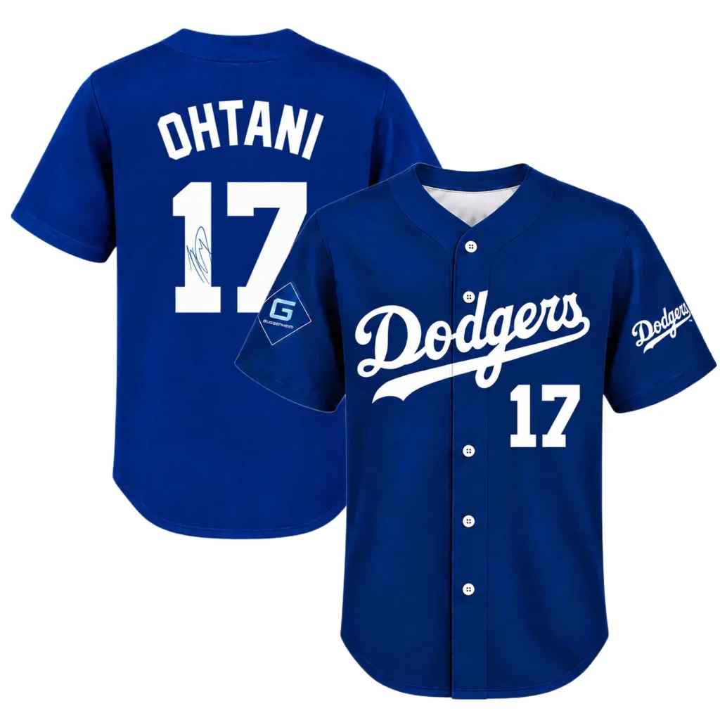 Shohei Ohtani Dodgers Blue Jersey Women Bold Name & Number