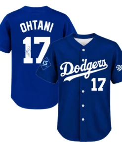Shohei Ohtani Dodgers Blue Jersey Women Bold Name & Number