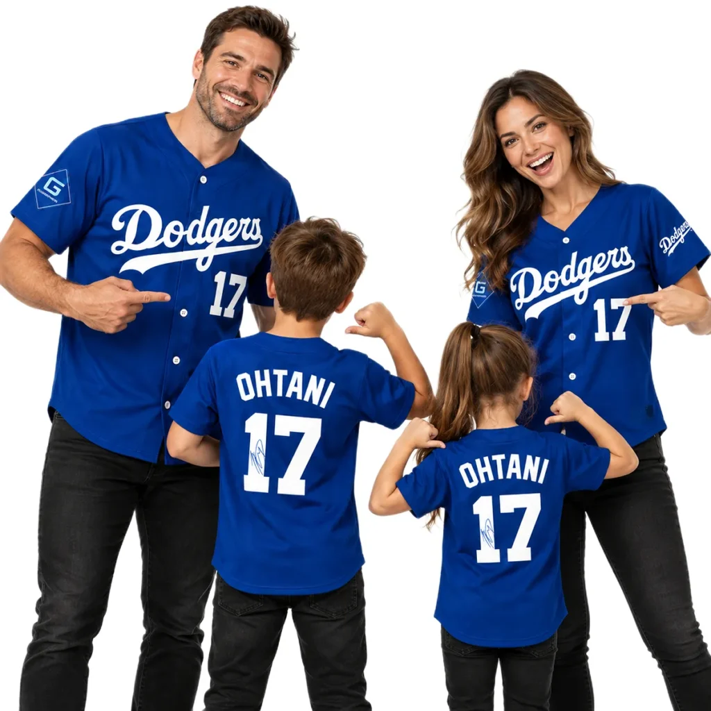 Shohei Ohtani Dodgers Blue Jersey Women Bold Name & Number