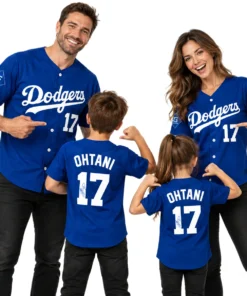 Shohei Ohtani Dodgers Blue Jersey Women Bold Name & Number