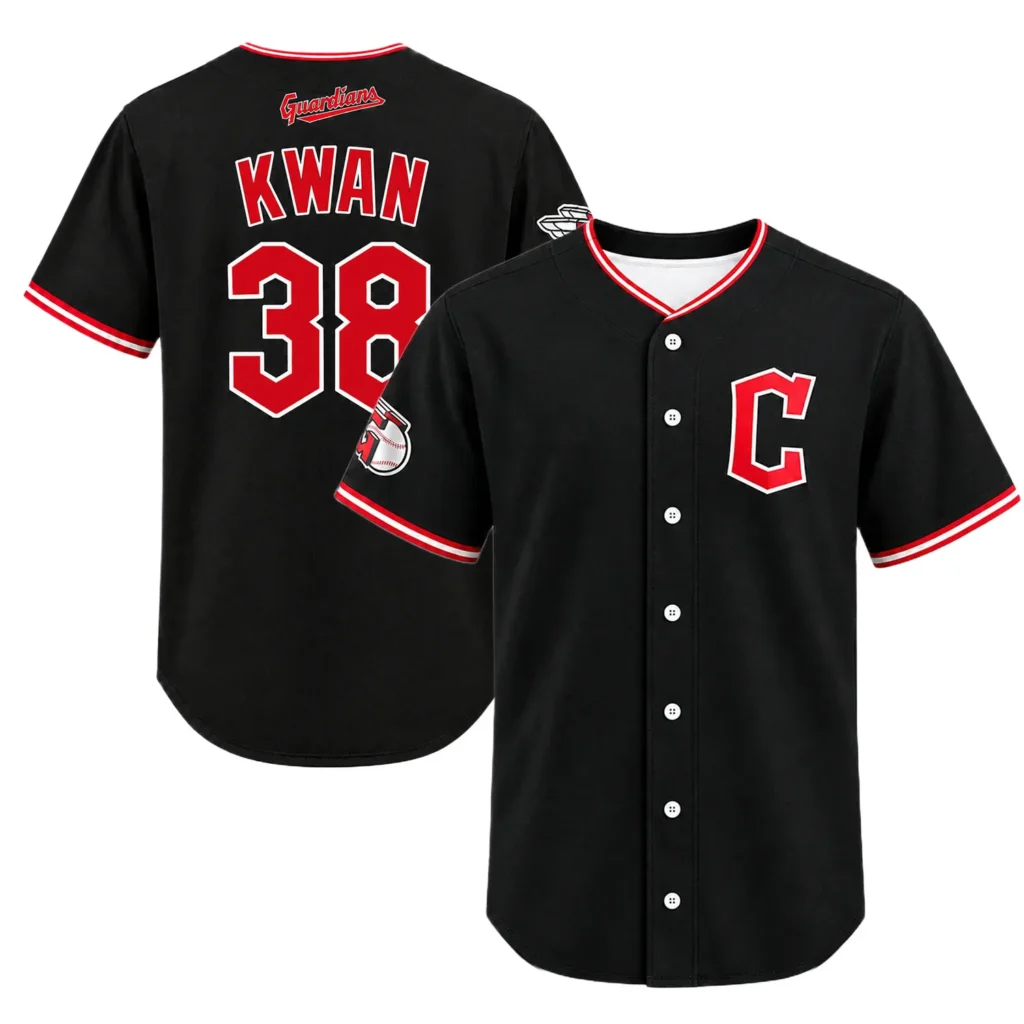 Steven Kwan Guardians Black Jersey 2026 Elite Fan Gear