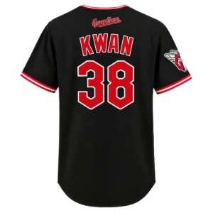 Steven Kwan Guardians Black Jersey 2026 Elite Fan Gear