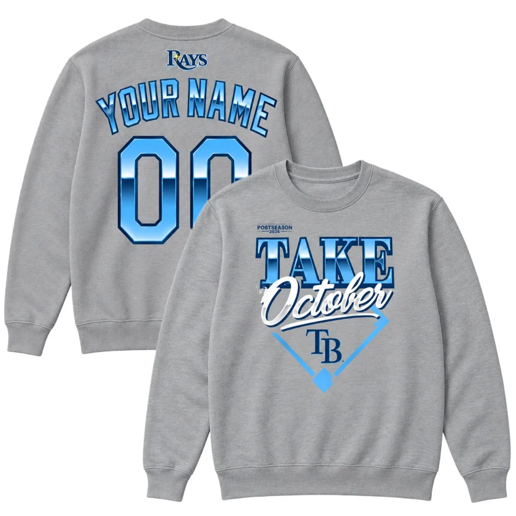 Tampa Bay Rays 2026 Locker Room Sweatshirt – Epic Gray Distressed Division Series Champions Take October