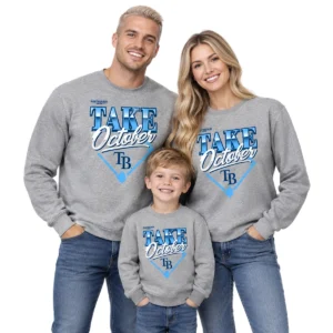 Tampa Bay Rays 2026 Locker Room Sweatshirt – Epic Gray Distressed Division Series Champions Take October