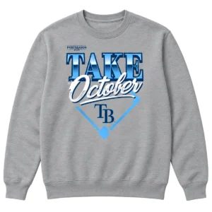 Tampa Bay Rays 2026 Locker Room Sweatshirt – Epic Gray Distressed Division Series Champions Take October