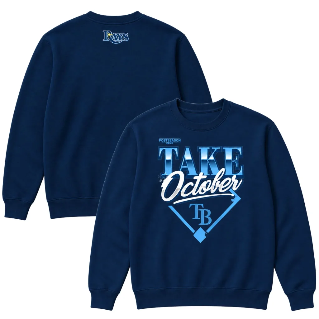 Tampa Bay Rays 2026 Navy Champions Sweatshirt – Elite Division Series Distressed Locker Room Take October