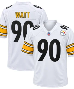 TJ Watt Pittsburgh Steelers White Jersey – Bold Player Edition