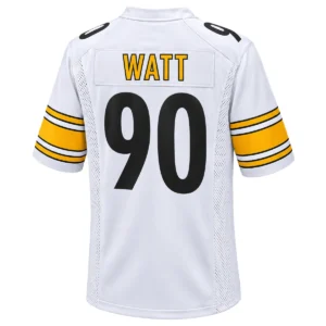 TJ Watt Pittsburgh Steelers White Jersey – Bold Player Edition