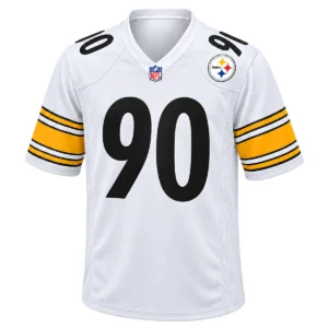 TJ Watt Pittsburgh Steelers White Jersey – Bold Player Edition