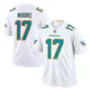 Miami Dolphins white jersey front and back featuring Moore number 17