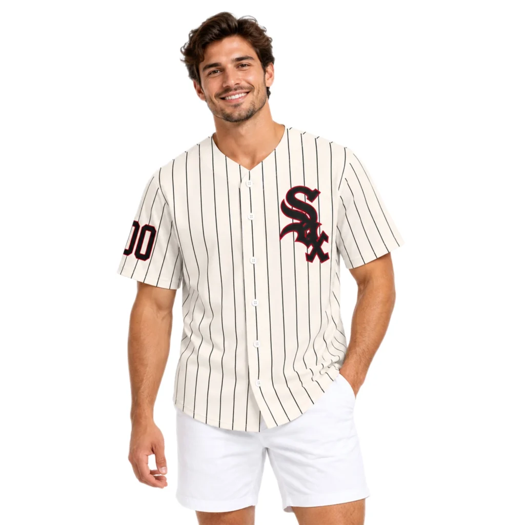 Vintage White Sox Jersey Remarkable Custom Cream Pinstripe