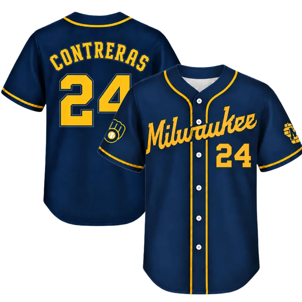 William Contreras Alternate Navy Jersey Exclusive Brewers Player Gear