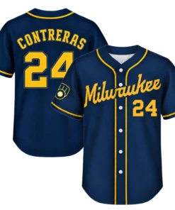 William Contreras Alternate Navy Jersey Exclusive Brewers Player Gear