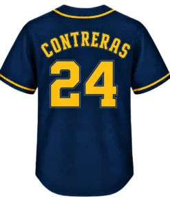 William Contreras Alternate Navy Jersey Exclusive Brewers Player Gear Back