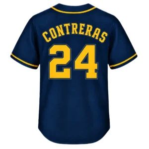 William Contreras Alternate Navy Jersey Exclusive Brewers Player Gear Back