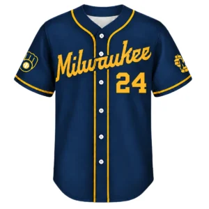 William Contreras Alternate Navy Jersey Exclusive Brewers Player Gear Front