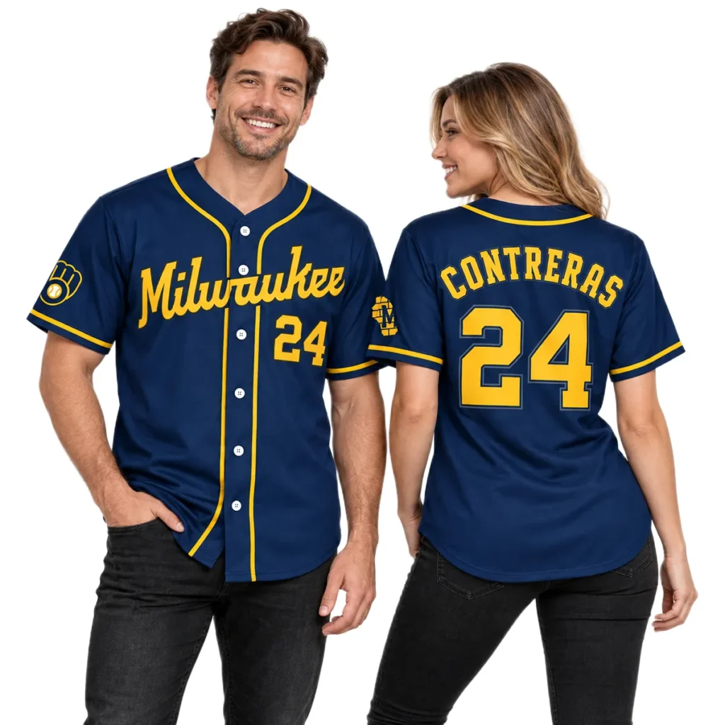 William Contreras Alternate Navy Jersey Exclusive Brewers Player Gear