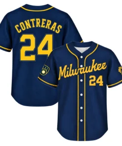 William Contreras Brewers Alternate Jersey Limited Fan Gear S-7XL