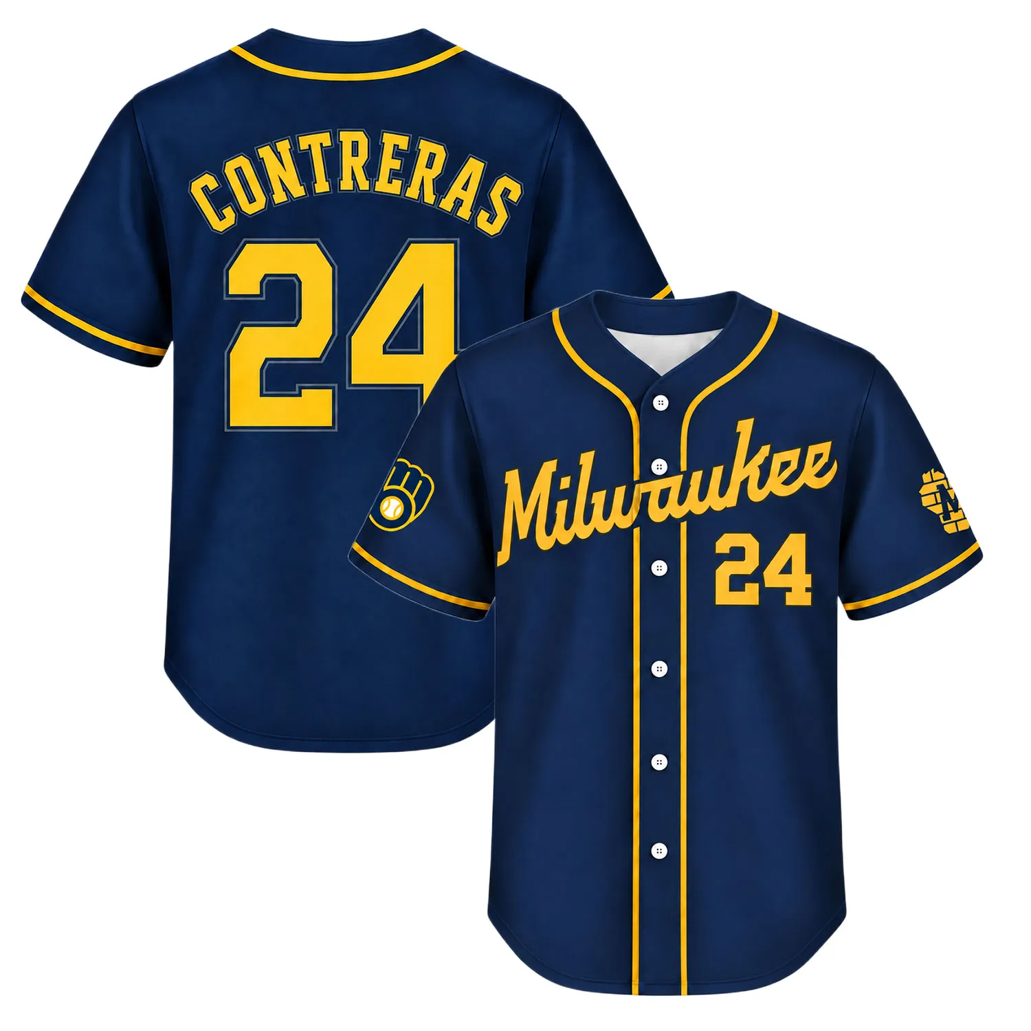 William Contreras Brewers Alternate Jersey Limited Fan Gear S-7XL