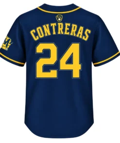 William Contreras Brewers Jersey Youth Bold MLB Championship Series baseball