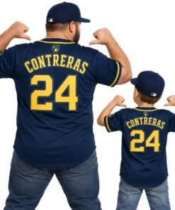 William Contreras Brewers Jersey Youth Bold MLB Championship Series baseball