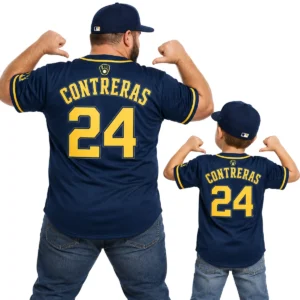 William Contreras Brewers Jersey Youth Bold MLB Championship Series baseball