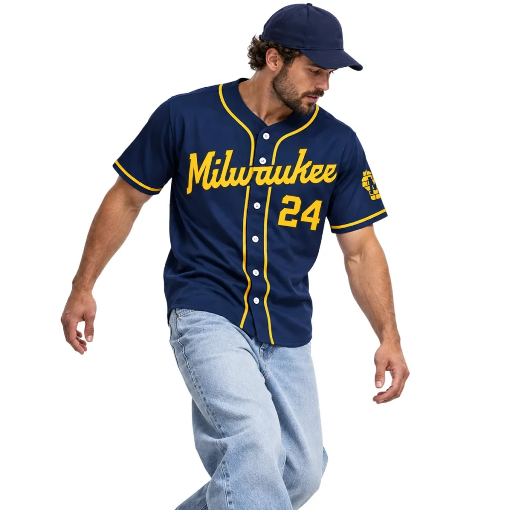 William Contreras Brewers Jersey Youth Bold MLB Championship Series baseball