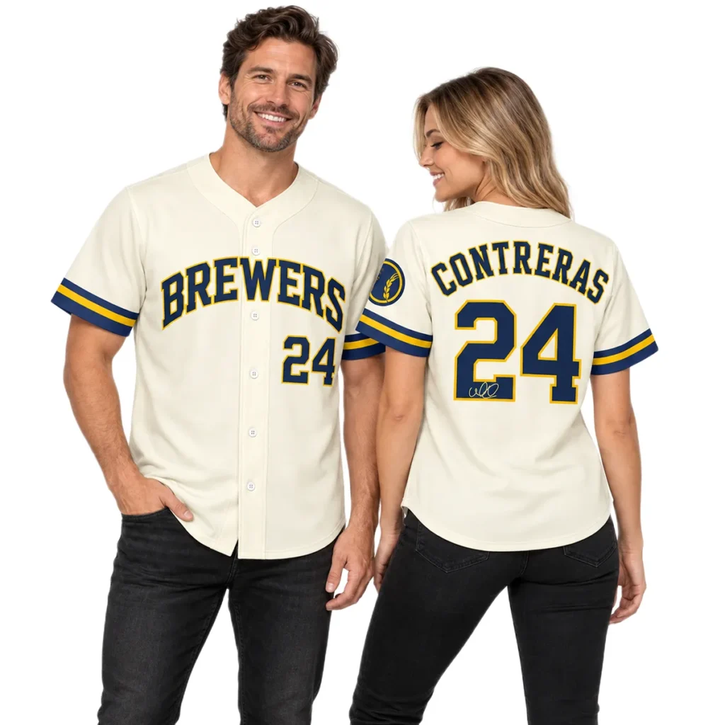 William Contreras Cream Signature Jersey Ultimate Brewers Fan Style