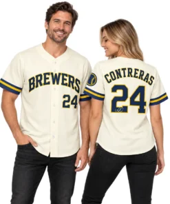 William Contreras Cream Signature Jersey Ultimate Brewers Style